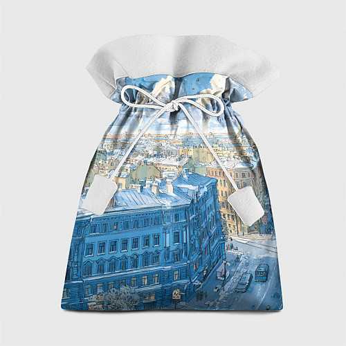 Подарочный мешок Зимний утренний Питер / 3D-принт – фото 1
