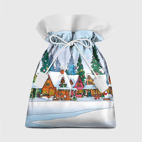 Подарочный мешок Новогодник дворик / 3D-принт – фото 1