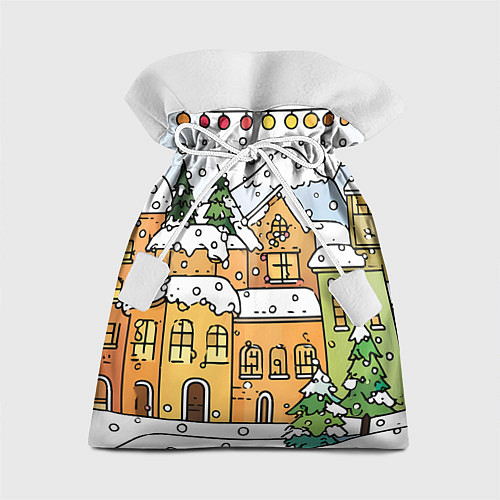 Подарочный мешок Новогодний снегопад / 3D-принт – фото 1
