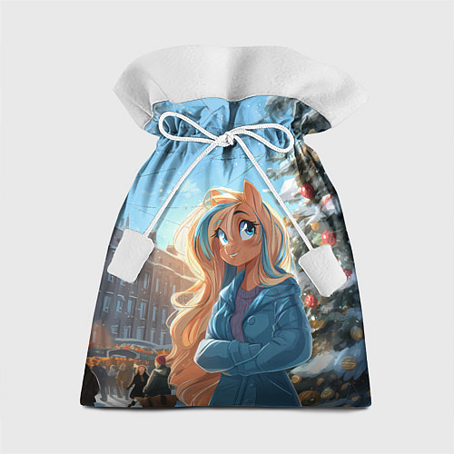 Подарочный мешок Лошадка на новогодней площади / 3D-принт – фото 1