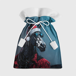 Мешок для подарков Лошадь в новогоднем стиле, цвет: 3D-принт