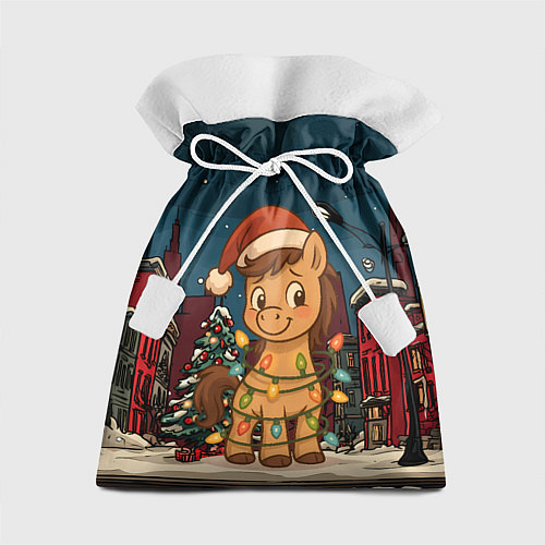 Подарочный мешок Лошадка в новогодней гирлянде / 3D-принт – фото 1