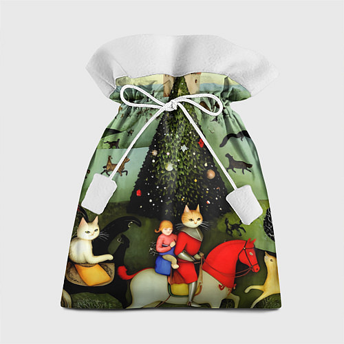 Подарочный мешок Новогодний кот Босха / 3D-принт – фото 1