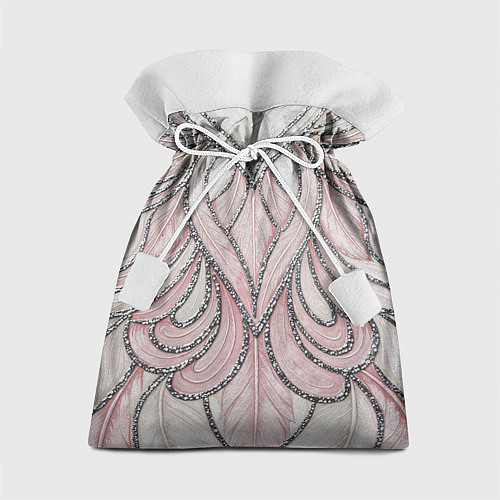 Подарочный мешок Нежно розовый орнамент из перьев / 3D-принт – фото 1