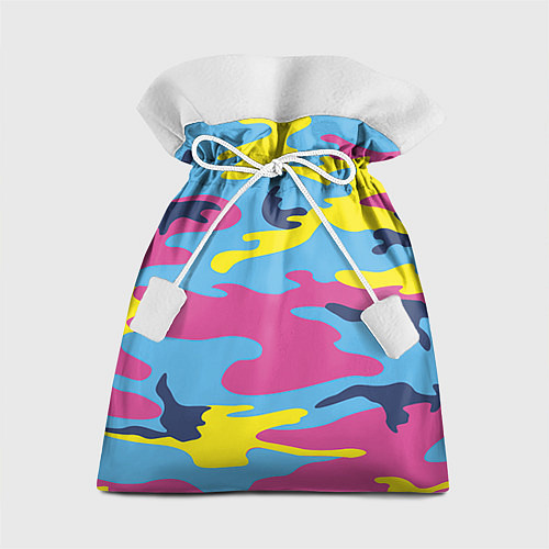 Подарочный мешок Камуфляж: голубой/розовый/желтый / 3D-принт – фото 1