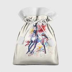 Мешок для подарков Лошадь: акварель, цвет: 3D-принт