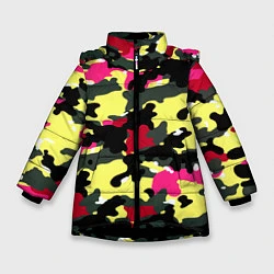 Куртка зимняя для девочки Камуфляж: контраст цветов, цвет: 3D-черный