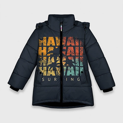 Зимняя куртка для девочки Hawaii Surfing / 3D-Черный – фото 1