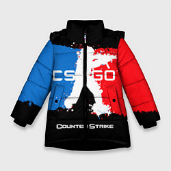 Куртка зимняя для девочки CS:GO Colors, цвет: 3D-черный