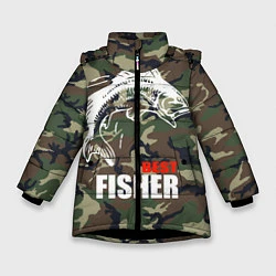 Куртка зимняя для девочки Best fisher, цвет: 3D-черный