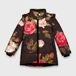 Зимняя куртка для девочки Мотив из роз