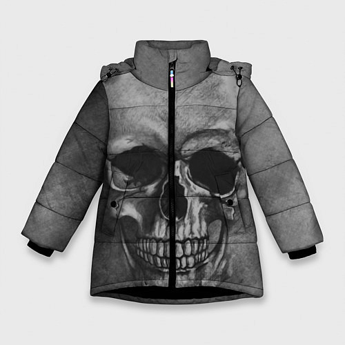 Зимняя куртка для девочки Череп / 3D-Черный – фото 1