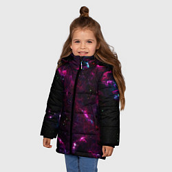Куртка зимняя для девочки Космос, цвет: 3D-светло-серый — фото 2