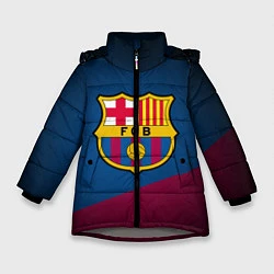 Куртка зимняя для девочки FCB Barcelona, цвет: 3D-светло-серый