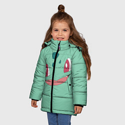 Куртка зимняя для девочки Лицо Бульбазавра, цвет: 3D-черный — фото 2