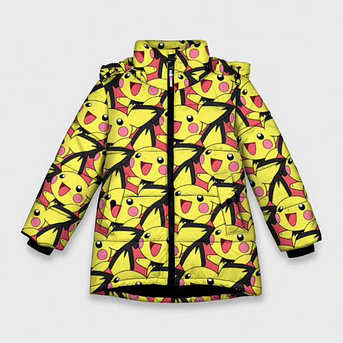 Зимняя куртка для девочки Pikachu / 3D-Черный – фото 1