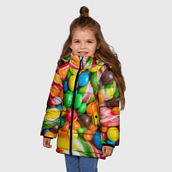 Куртка зимняя для девочки Сладкие конфетки, цвет: 3D-черный — фото 2