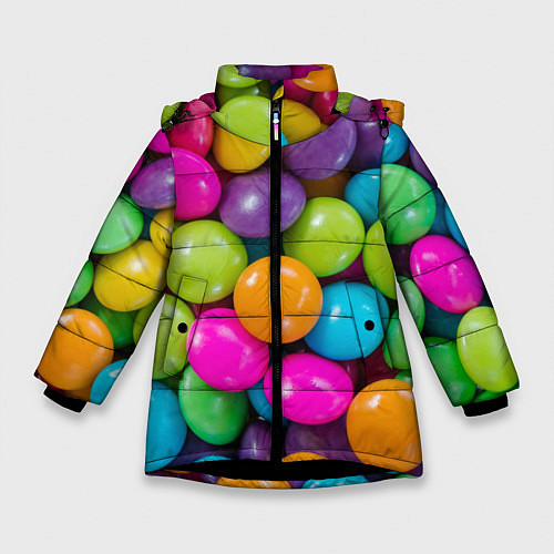 Зимняя куртка для девочки Конфетки / 3D-Черный – фото 1