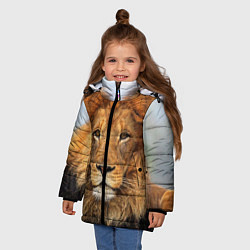 Куртка зимняя для девочки Красавец лев, цвет: 3D-красный — фото 2