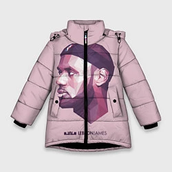 Куртка зимняя для девочки LeBron James: Poly Violet, цвет: 3D-черный