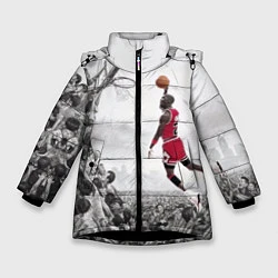 Куртка зимняя для девочки Michael Jordan NBA, цвет: 3D-черный
