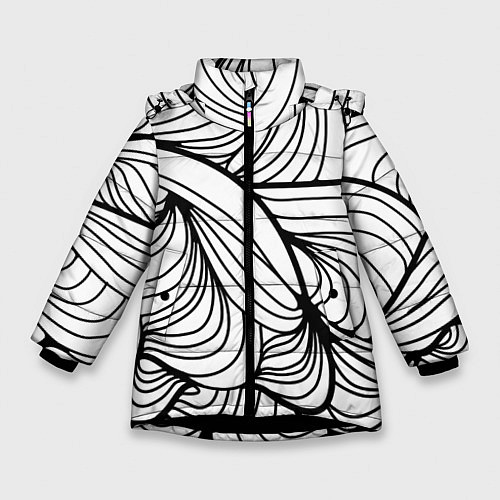 Зимняя куртка для девочки Смелость и счастье / 3D-Черный – фото 1