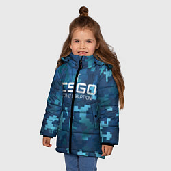 Куртка зимняя для девочки Cs:go - Cobalt Disruption Ржавый кобальт, цвет: 3D-черный — фото 2