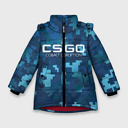 Куртка зимняя для девочки Cs:go - Cobalt Disruption Ржавый кобальт, цвет: 3D-красный