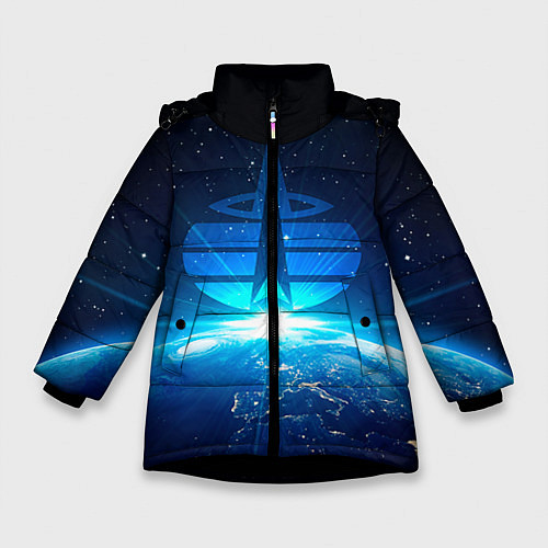 Зимняя куртка для девочки Космические войска / 3D-Черный – фото 1