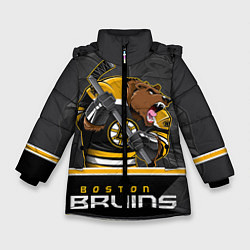 Куртка зимняя для девочки Boston Bruins, цвет: 3D-черный