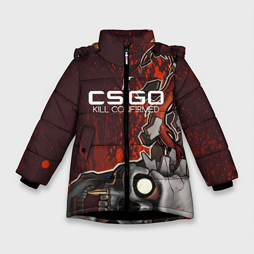 Зимняя куртка для девочки CS:GO Kill Confirmed Style / 3D-Черный – фото 1