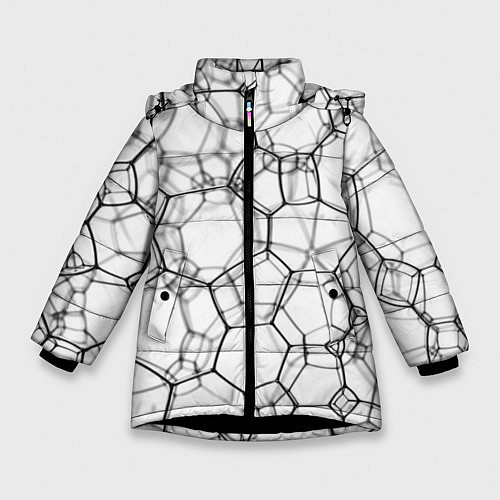 Зимняя куртка для девочки Пузыри / 3D-Черный – фото 1