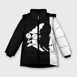 Куртка зимняя для девочки Grandfather: Black & White, цвет: 3D-черный