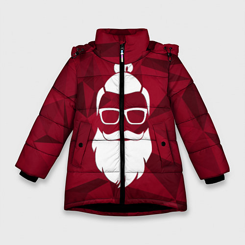 Зимняя куртка для девочки Санта хипстер / 3D-Черный – фото 1