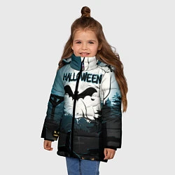 Куртка зимняя для девочки Летучая мышь, цвет: 3D-черный — фото 2