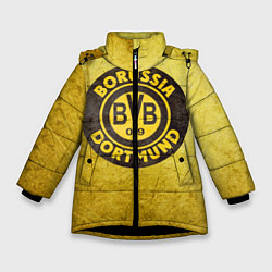Куртка зимняя для девочки Borussia3, цвет: 3D-черный