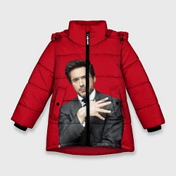 Куртка зимняя для девочки Дауни младший, цвет: 3D-красный