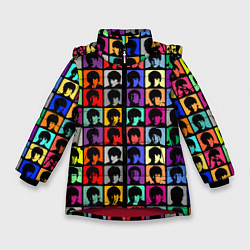 Куртка зимняя для девочки The Beatles: pop-art, цвет: 3D-красный