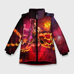 Куртка зимняя для девочки Лист, цвет: 3D-черный