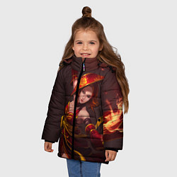 Куртка зимняя для девочки Lina: Dragon Fire, цвет: 3D-черный — фото 2
