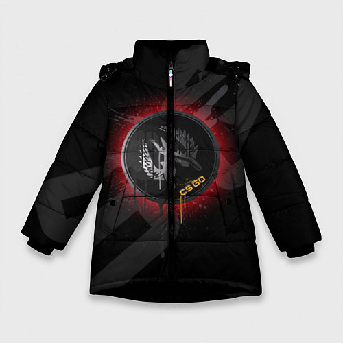 Зимняя куртка для девочки Cs:go - Guardian pin graffiti / 3D-Черный – фото 1