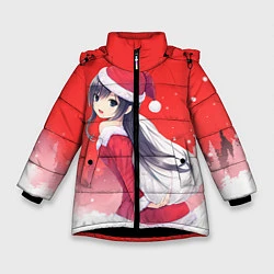 Куртка зимняя для девочки Аниме-снегурочка, цвет: 3D-черный