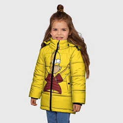 Куртка зимняя для девочки Гомер-болельщик, цвет: 3D-красный — фото 2