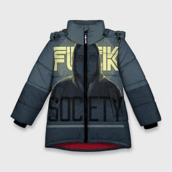 Куртка зимняя для девочки Fuck Society, цвет: 3D-красный