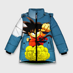 Куртка зимняя для девочки Small Goku, цвет: 3D-черный