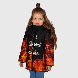 Куртка зимняя для девочки Стихия огня, цвет: 3D-черный — фото 2