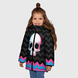Куртка зимняя для девочки Colored Skull, цвет: 3D-красный — фото 2
