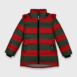 Зимняя куртка для девочки Красно-полосатый