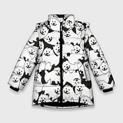 Куртка зимняя для девочки Undertale Annoying dog, цвет: 3D-черный