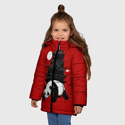 Куртка зимняя для девочки Panda Warrior, цвет: 3D-черный — фото 2